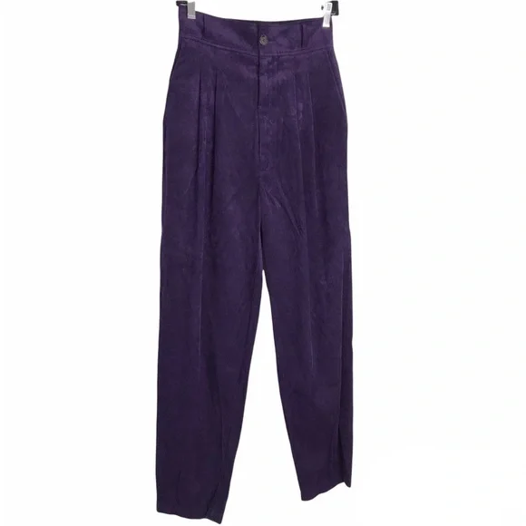 J Brand Purple Twilight Mavis Paper Bag Corduroy Trouser Pants SIZE 26 NEW